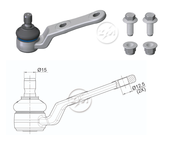 [51ZM-47012401] ROTULA SUSPENSION CHEVROLET CORSA WIND 1.4 CORSA POWER 1.6 1998-2006 (DISTANCIA HUECOS 62.5) TNK CA903