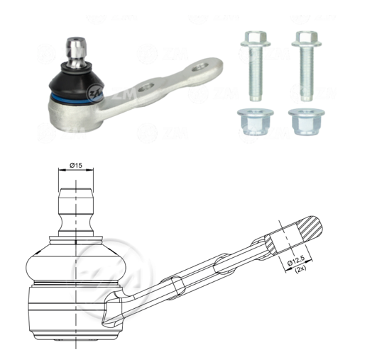 [51ZM-47012404] ROTULA SUSPENSION CHEVROLET CORSA 1.3 1994-1998 (DISTANCIA HUECOS 42) TNK CA902