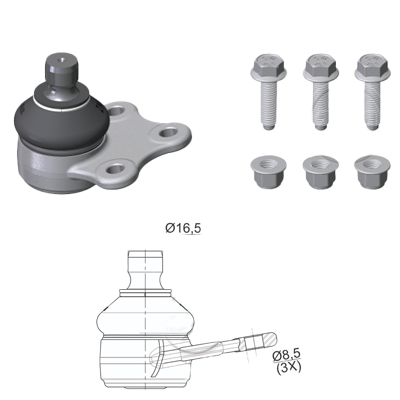 ROTULA FORD ECOSPORT 4X2 4X4 03 12 FIESTA V 03 14 MAZDA 2 DY 03 07 DIRECCION HIDRAULICA