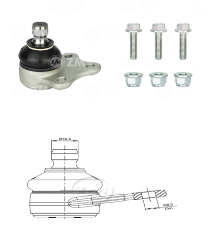 [51ZM-47023450] ROTULA SUSPENSION FORD FIESTA 1.0 1.6 SUPERCHARGER 2004-2009 ECOSPORT 2.0 2005-2012 MAZDA 2 1.5 2008-2015 TNK FOA4300
