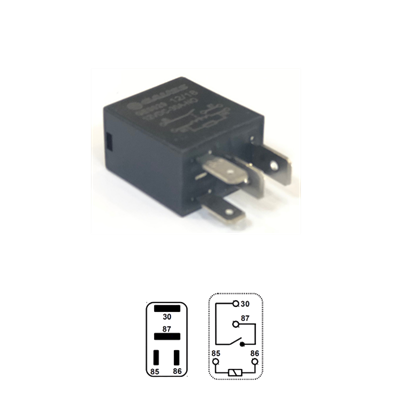 [36GE0029] MINI RELE 4P 12V 30AMP UNIVERSAL 2X4.5MM + 2X6MM KOREA JAPON 