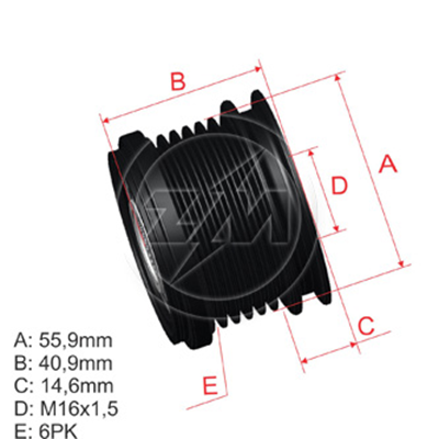 [5696.000.29] POLEA RUEDA LIBRE AUDI A3 96-01SKODA OCTAVIA COMBI VOLKSWAGEN BORA GOLF IV NEW BEETLE SEAT ALHAMBRA 16X6 038903119 F00M991388 5383