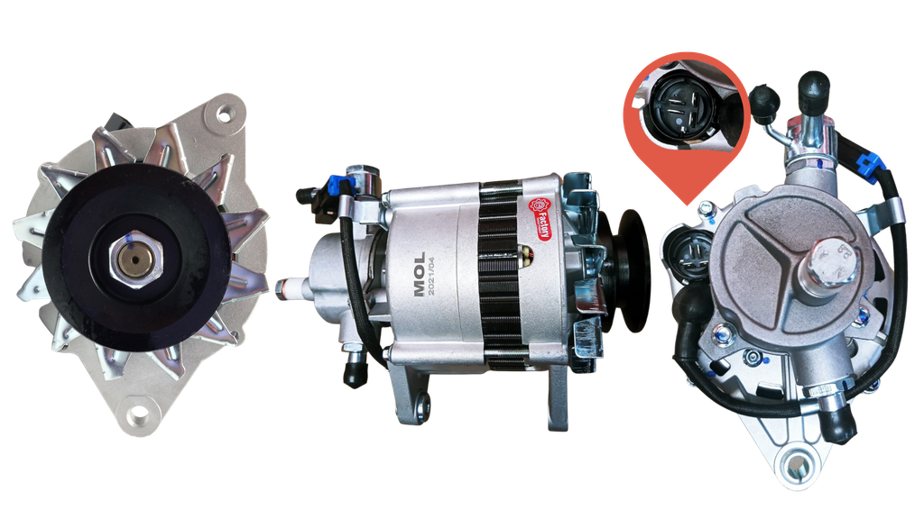 ALTERNADOR JAC 1035 /1063 /FAW SIHUAN BOMBA GRANDE 12V 70A 4P SEÑAL S-L-IG-W 1V HITACHI