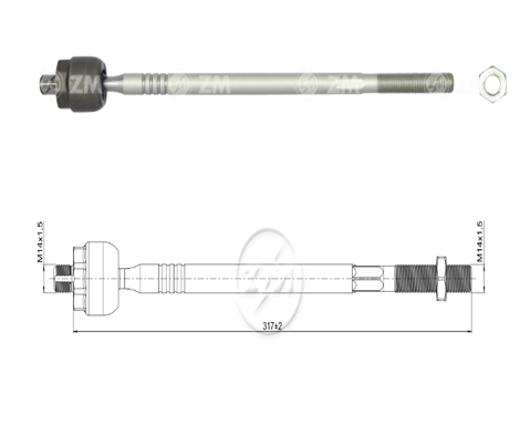 [51ZM-17011601] AXIAL DIRECCION TOYOTA COROLLA 1.6 1.8 1992-2002 RAV4 2.0 1997-2003