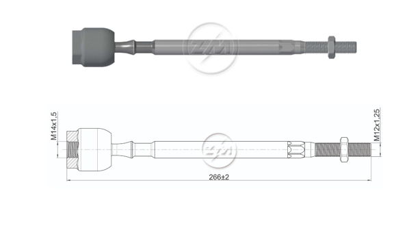 [51ZM-17012402] AXIAL DIRECCION CHEVROLET SPRINT 1.0 1987-2004 (ROSCA VASTAGO 12 MM) (HEMBRA)