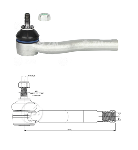[51ZM-27011108] TERMINAL DIRECCION IZQ FIAT IDEA ADVENTURE 1.6 2006-2016 PALIO ADVENTURE 1.8 2009-2020 STRADA 1.4 1.6 2009-2020 (RECTO)