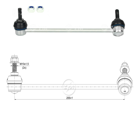 [51ZM-37011163] BIELETA BARRA ESTAB DEL IZQ RENAULT TWINGO 1.2 1994-2012 8 VALVULAS 16 VALVULAS (L:255) TNK RL0040