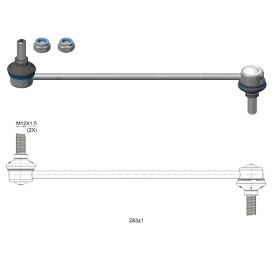 BIELETA BARRA ESTAB. DEL HYUNDAI ACCENT IV 12 17 TUCSON 14 19 VELOSTER 11 17 IX35 13 15 KIA CERATO 14 19 RIO III IV SOUL II NISSAN