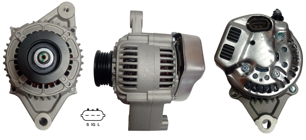 ALTERNADOR TOYOTA TERCEL 1.5 /HILUX HI-RIDER 2.4 /DAIHATSU FEROZA 1.6 12V 50A 3P SEÑAL S-IG-L 4PK DENSO