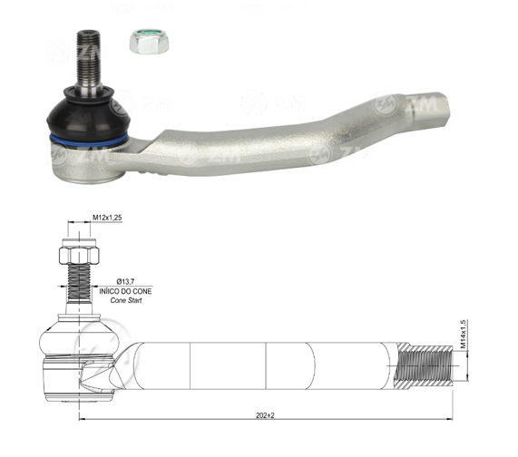 [51ZM-27011644] TERMINAL DIRECCION DER HONDA CIVIC 1.6 1.8 2005-2012