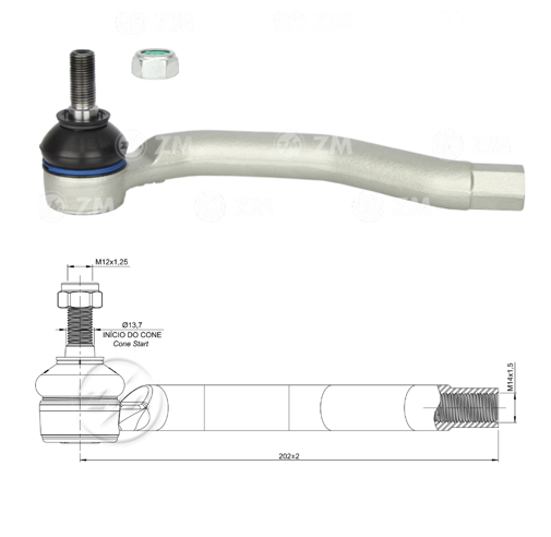 [51ZM-27011744] TERMINAL DIRECCION IZQ HONDA CIVIC 1.6 1.8 2005-2012