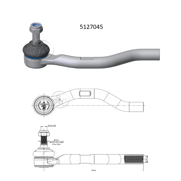 [51ZM-27011645] TERMINAL DIRECCION DER HONDA CIVIC 1.8 2011-2015