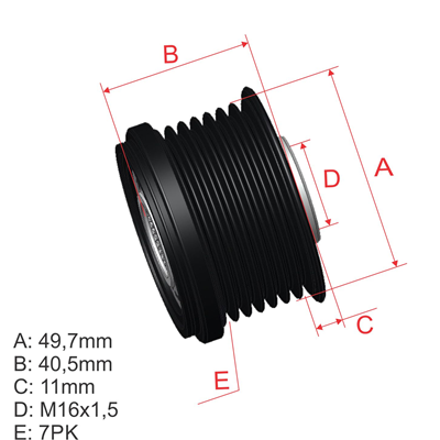 [5696.010.01] POLEA RUEDA LIBRE MAZDA 3 1.6 MAZDA 6 MITSUBISHI LANCER 2.0 08-09 NISSAN MICRA 1.2 6X17 LF1818330A LW1818W11 23750AA070 F577572