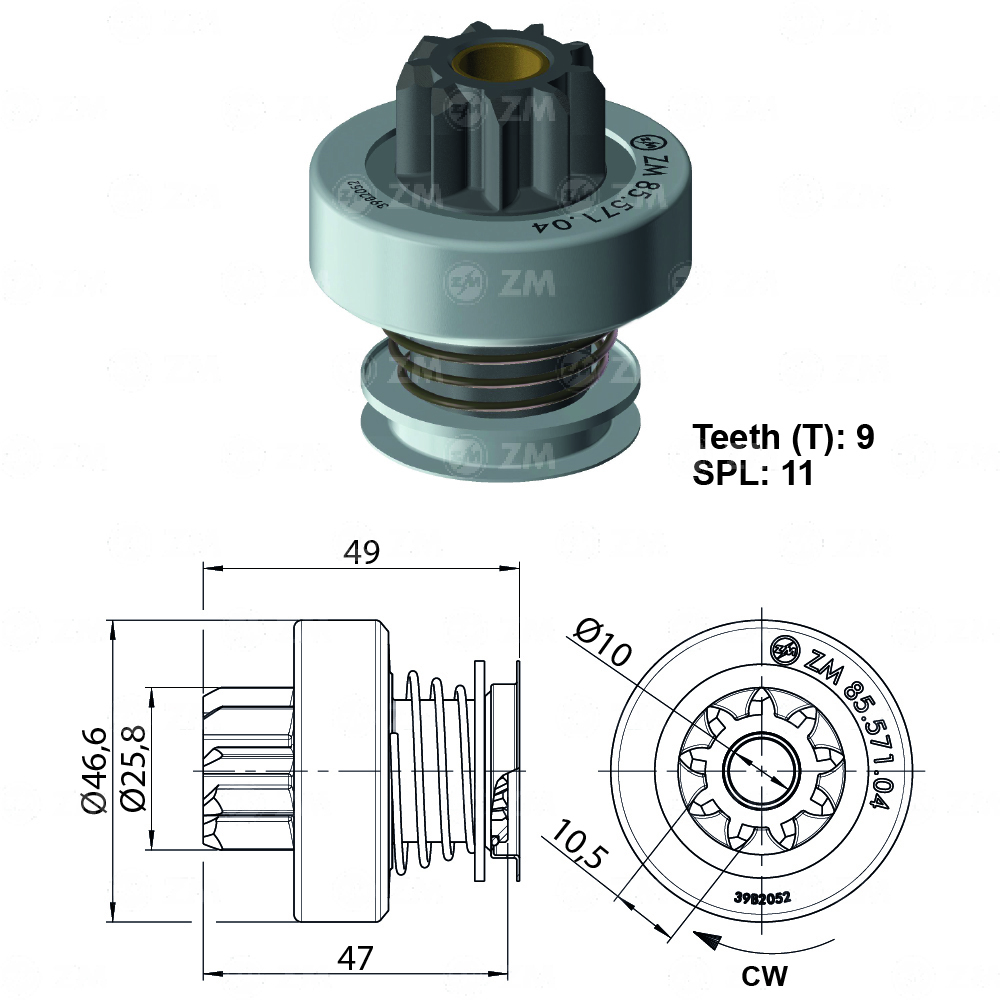 [858557104] BENDIX FIAT NUEVO RENAULT MEGANE DUSTER T-9