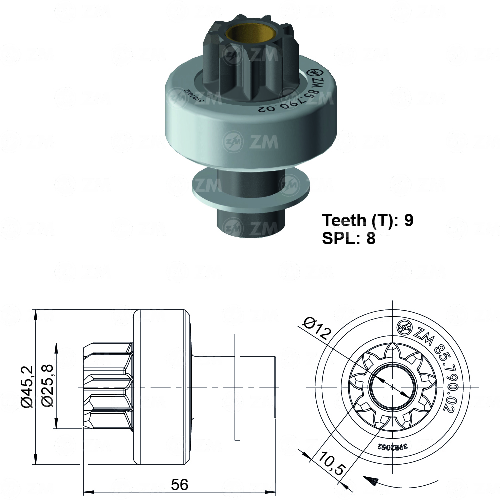 [858579002] BENDIX RENAULT 4 12 KANGO MITSUBISHI ADAPTACION 9D