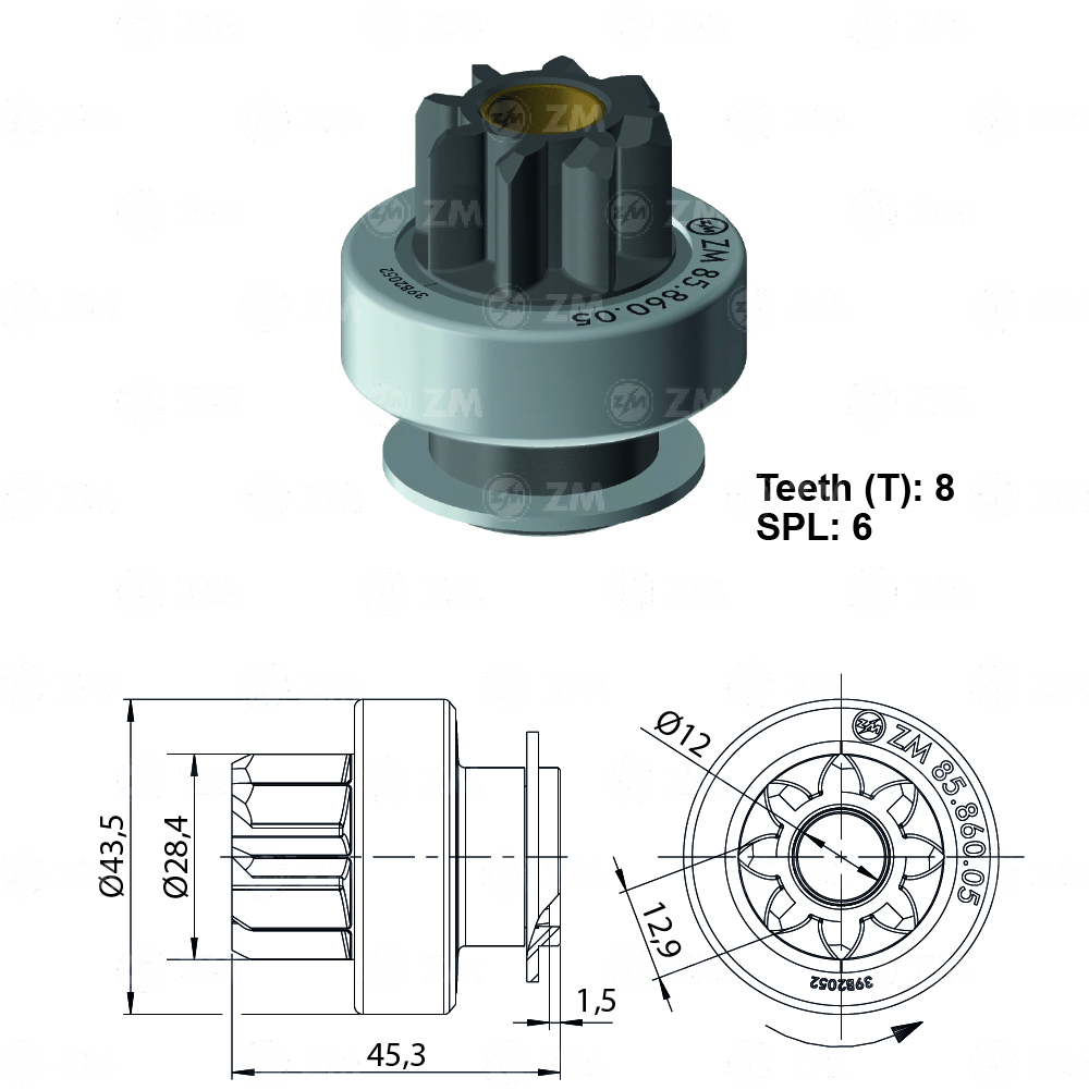 [858586005] BENDIX KIA RIO SOUL T-8