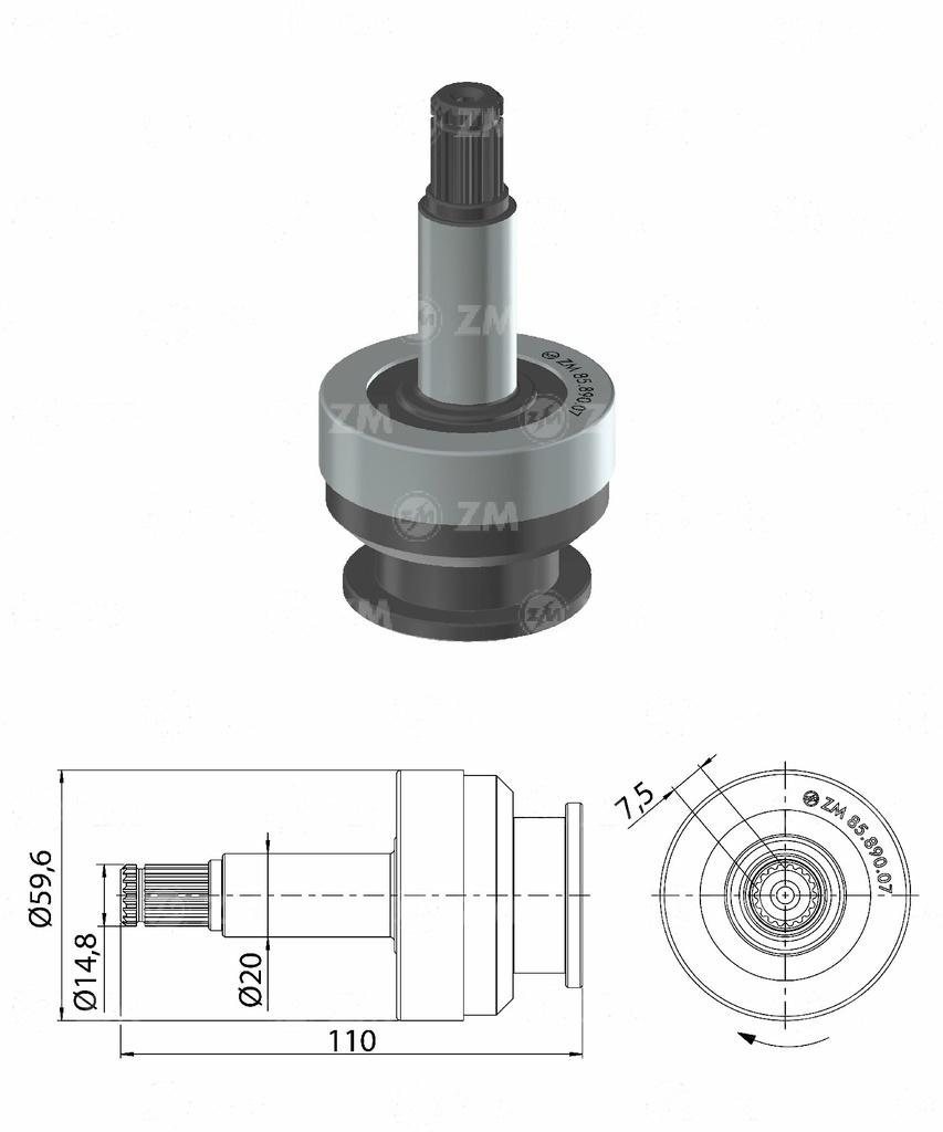 [858589007] BENDIX RELACIONADO MITSUBISHI CANTER SIN PIÑON T-20