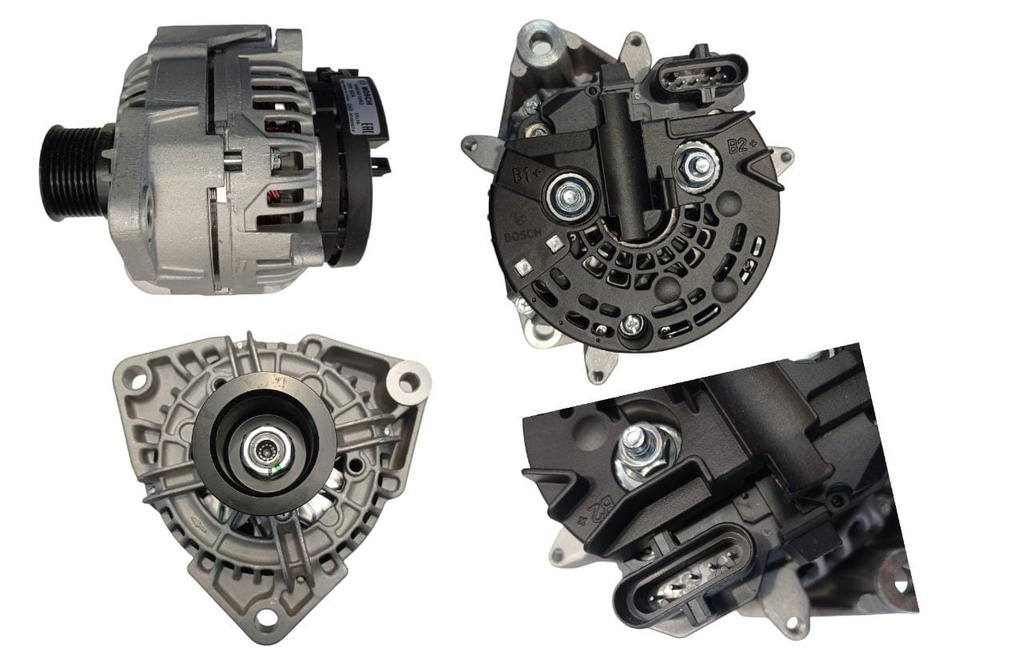 ALTERNADOR MERCEDES BENZ ATEGO 1725 /1726 /ACTROS 2040 /2644 /3340 /AXOR 2533 /3131 /BUSES O500 3 OREJAS 24V 80A  5P SEÑAL P-L-IG-S-FR 8PK BOSCH