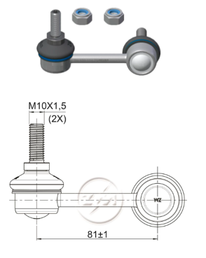 [51ZM-37011673] BIELETA BARRA ESTAB DEL MITSUBISHI ASX 2.0 2010-2022 LANCER 2.0 2010-2015 OUTLANDER 2.4 3.0 2002-2014 (L:81)
