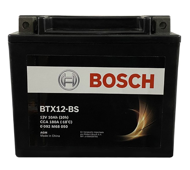 BATERIA MOTO AGM BTX12-BS 10 AH-180 CCA CAJA 12-BS YTX12-BS SUZUKI DL 650 / LTZ 250 / HONDA CB 600 / YAMAHA R6 / BMW F650GS