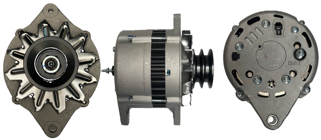 [6423700-AA000] ALTERNADOR CHEVROLET NPR NKR MAZDA TURBO MITSUBISHI CANTER 12V 60AMP 80MM 2PINES P: 2V OD72 T:HITACHI V:EXT