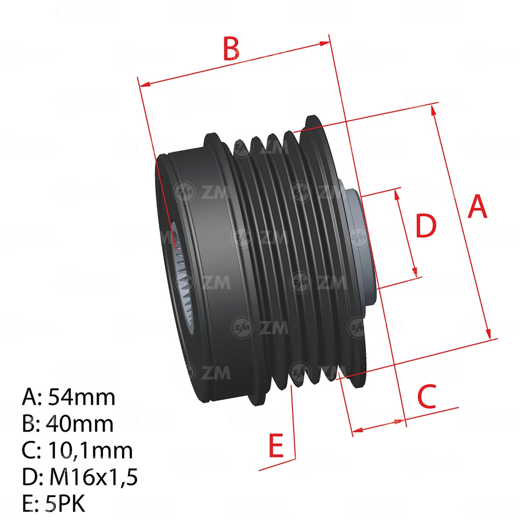 POLEA RUEDA LIBRE CHEVROLET ONIX TRACKER 1.0-1.2 TURBO