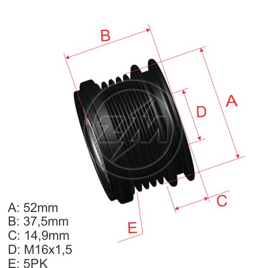 [5696.012.37] POLEA RUEDA LIBRE MERCEDES BENZ MB A150 A170 A200