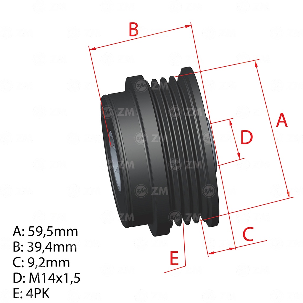 POLEA RUEDA LIBRE TOYOTA CAMRY COROLLA