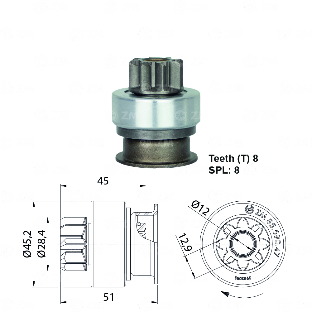 [858559047] BENDIX SUZUKI GRAND VITARA T-8 G:28.20 L:50.70 SPL: 8 ID: 12.06 D: 45.20 CW FAM 110 361452A000