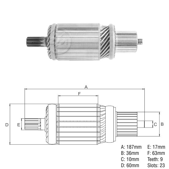INDUCIDO TOYOTA LAND CRUISER 80 91 KOMATSU WA120 WA18 WA250 NPR TIPO DENSO RELACIONADO 4.5KW 24V 9ESTRIAS
