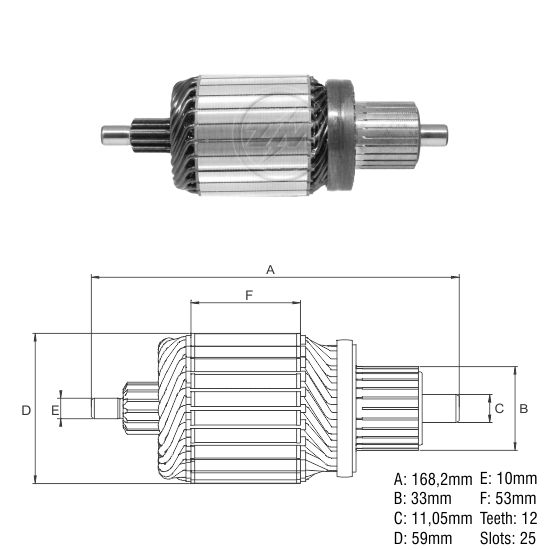[438348003] INDUCIDO ARRANQUE FORD CARGO 1618 IVECO DAILY 416  VOLKSWAGEN: 16.180, 16.210, 17.210, 17.240 OT  VOLVO: VM 17, VM 23.