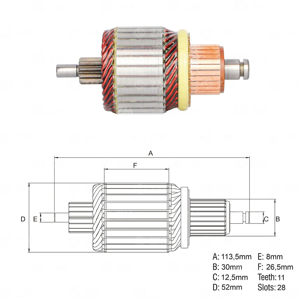 [438357131] INDUCIDO ARRANQUE RENAULT DUSTER 113.5 MM(IM-3166)