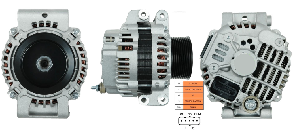 [34GA15700] ALTERNADOR SCANIA 480 DX420 / 520 24V 100AMP P:8PK TIPO MITSUBISHI 20290