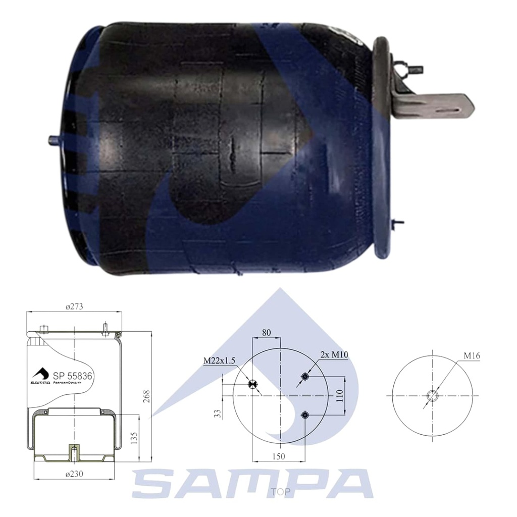 BOMBONA SUPENSION TRAS DAF CF65, CF75, CF85 W01M588721 W01M588722