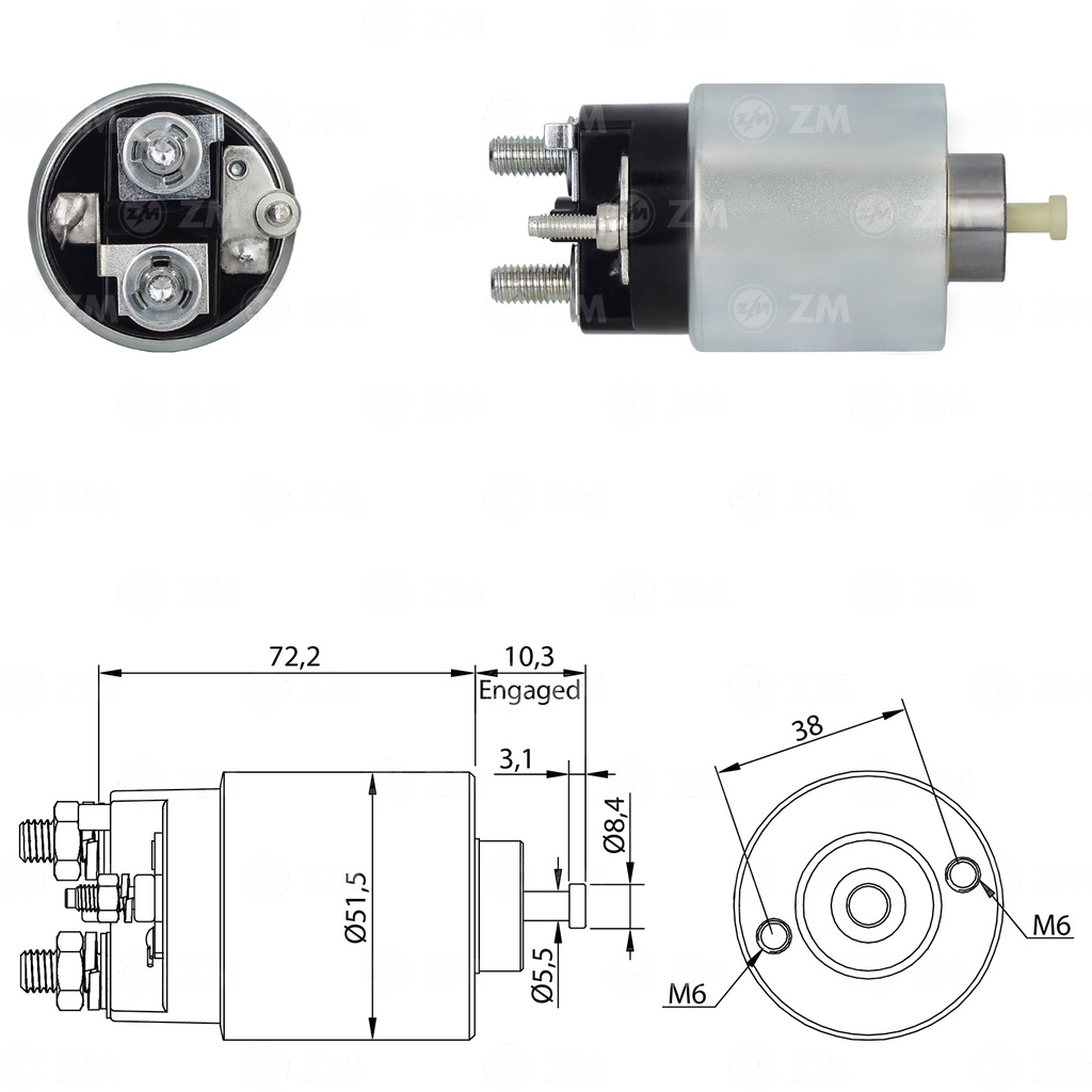 [02ZM-4996] AUTOMATICO NISSAN MARCH -TIIDA- VERSA 12V TIPO MITSUBISHI 2 HUECO 2012 - 2015