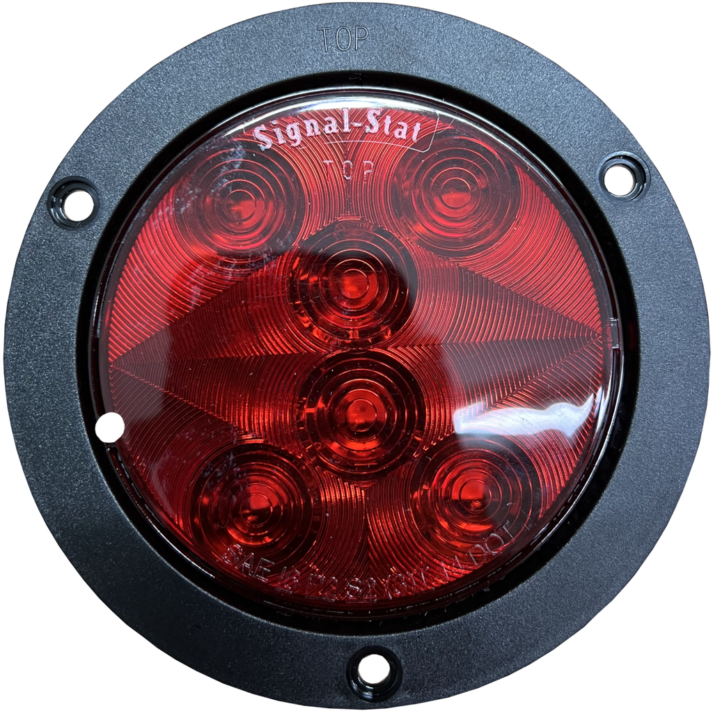 [TL-004154] LÁMPARA REDONDA 4" ROJA 6 LEDS ARO NEGRO INCRUSTADO 12-24V CONECTOR PL3 INCLUIDO 