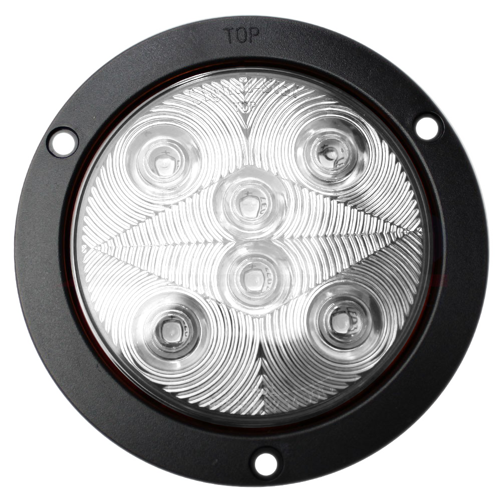 [TL-04164C] LÁMPARA REDONDA 4" BLANCA 6 LEDS ARO NEGRO INCRUSTADO 12-24V CONECTOR PL3 INCLUIDO 