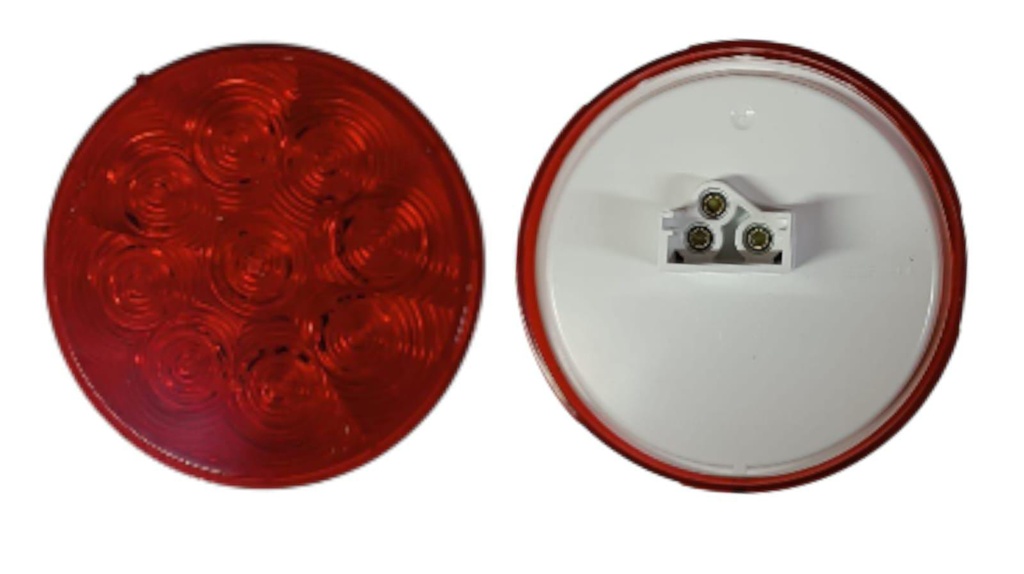 [PT-M826R-9] LUZ LED REDONDA 4″ 12-24V ROJA STOP 9 PARA CONECTOR PL3 NO INLCUIDO