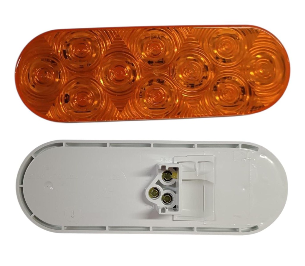 [PT-M821A-10] LUZ LED OVALADA 6″ 12-24V AMARILLA DIRECCIONAL 10 DIODOS PARA CONECTOR PL3 NO INLCUIDO