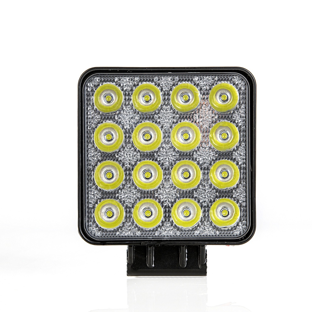 FARO LED 4 CUADRADA 16 LEDS PLANO 10-30V