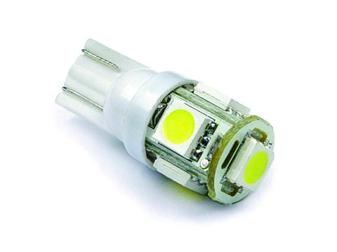 [LDSCLD-L1106- WHITE] BOMBILLO TABLERO LED T10 12V 5 LEDS BLANCO BLISTER X 2 UND