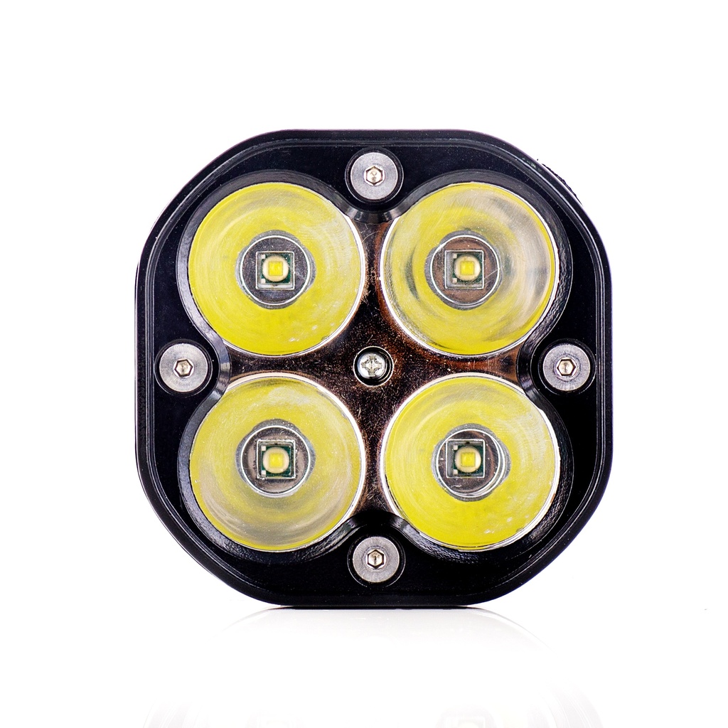 EXPLORADORA LED 3" CUADRADA 4 LEDS DE 5W 20W 2000LM LARGO ALCANCE LUZ BLANCA 78X78X55MM