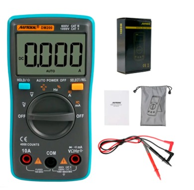 MULTIMETRO DIGITAL DM198 PORTATIL (AC/DC, AMPERAJE, RESISTENCIA, CONTINUIDAD) MOTOCICLETA