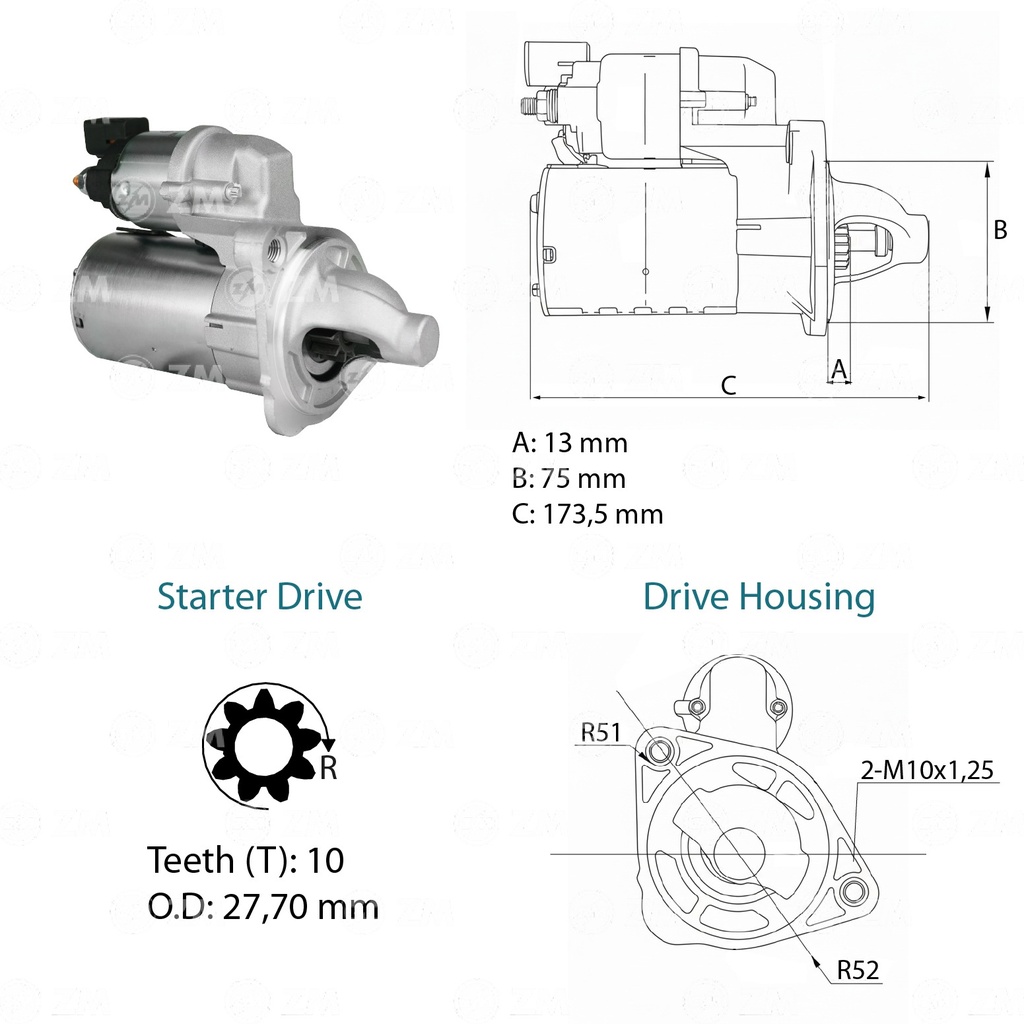 [52ZM 8026102] ARRANQUE KIA PICANTO ALL NEW 1.0 /HB20 1.0 /HYUNDAI GRAND I10 1.25 12V 11T 1.0KW CW VALEO