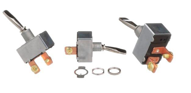 INTERRUPTOR DE PALANCA DE ENCENDIDO/APAGADO DE 50 A CON 2 TERMINALES DE TORNILLO. POLLAK N.° DE PIEZA