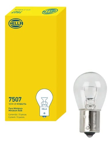 [986841141] BOMBILLO INCANDESCENTE 7507 (1141) PY21W BAU15S 12V S8 AMBAR X UNIDAD EMPAQUE CAJA X 10