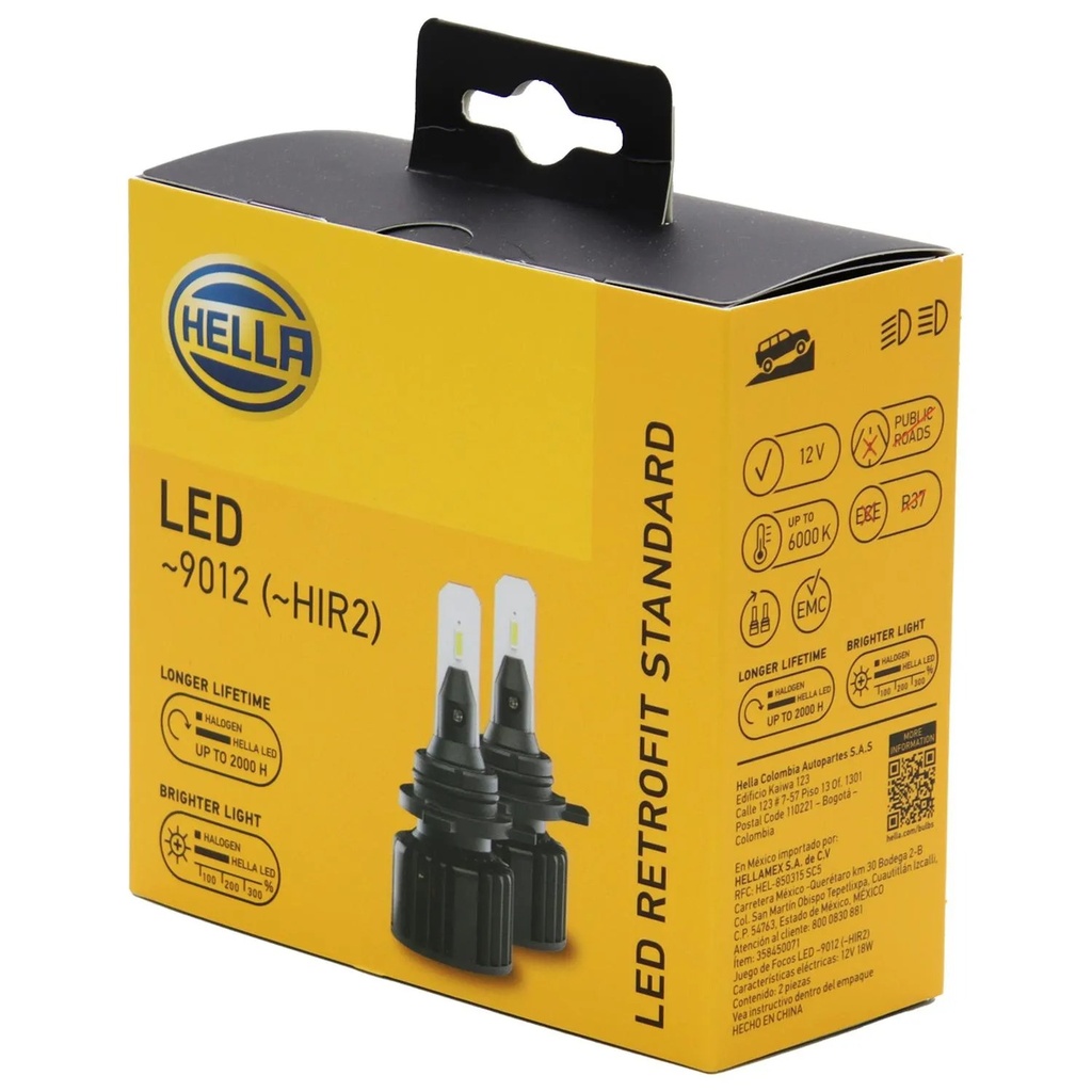 [98358450071] BOMBILLO LED 9012/HIR2 12V 18W 1900LM 6000K JUEGO X2
