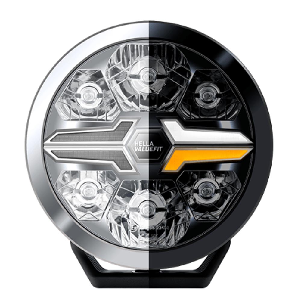 [98357198031] EXPLORADORA AUXILIAR LED 7" 12-24V LUZ DE CARRETERA REDONDA 6000K 1800LM CARCASA CROMADA BLANCO/AMBAR