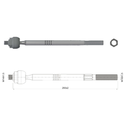[51ZM-17011458] TERMINAL AXIAL FORD FOCUS 2010 VOLVO C30 2006-2012 S40 II(544) 2004-2012 M16-1.50 M14-1.50 132N.M