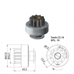 [858559045] BENDIX RENAULT TRAFIC MASTER TIPO VALEO 10D 45.50MM 10 ESTRIAS
